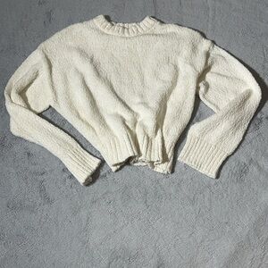 White + Warren Cream Textured Sweater